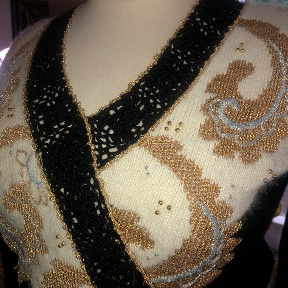 Vintage 80’s - Dana Scott- acrylic , nylon sweater with puffed sleeves- sparkles - Picture 5 of 11